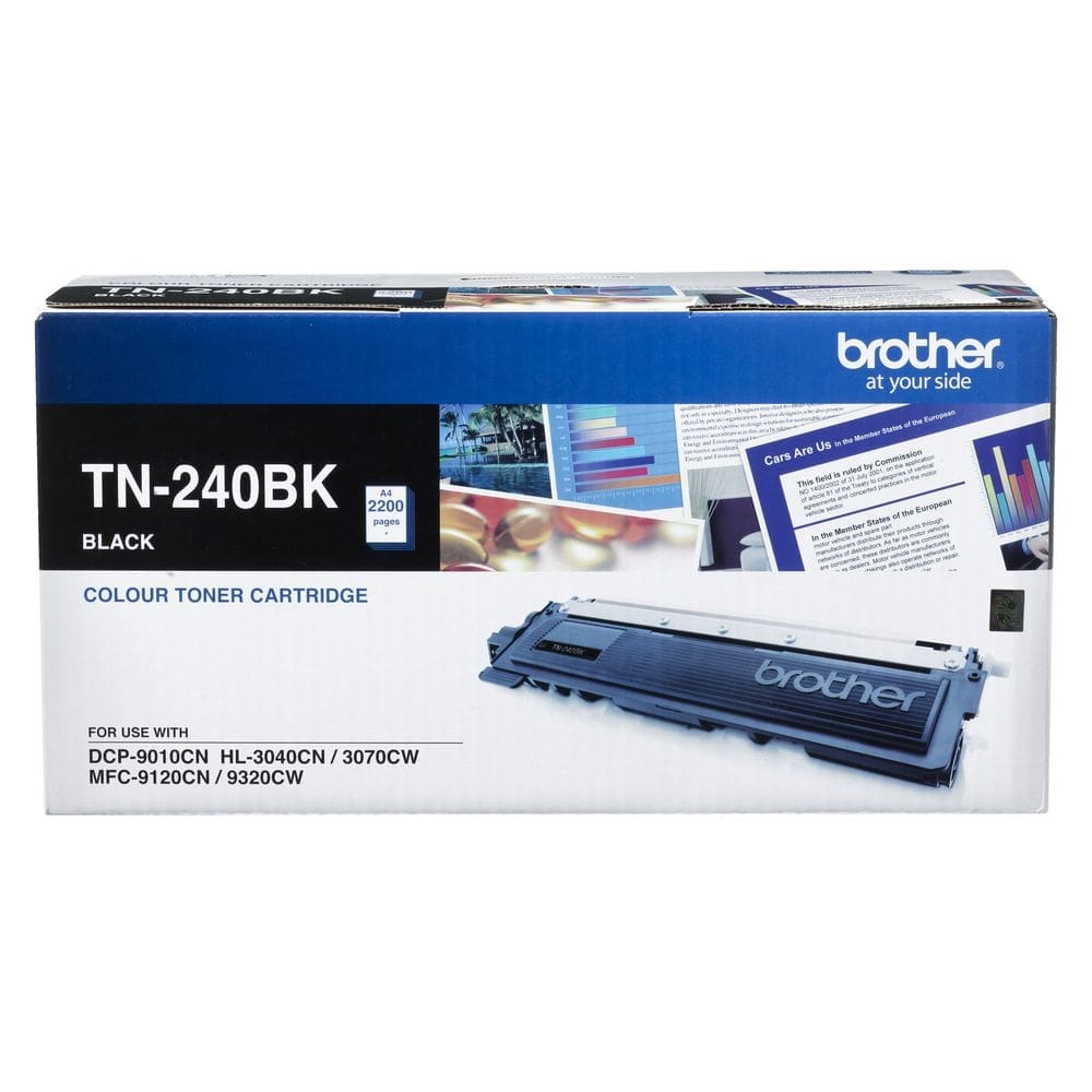 Brother TN-240BK COLOUR LASER TONER-BLACK TONER CARTRIDGE TO SUIT HL-3040CN/3045CN/3070CW/3075CW, DCP-9010CN, MFC-9120CN/9125CN/9320CW/9325CW-2,200 PG