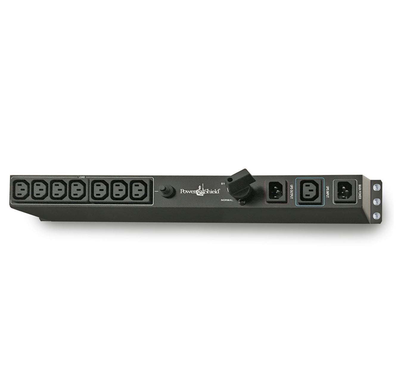 PowerShield Rack Mount Bypass Switch Plus Hot Swap PDU for 1 2kVA, 1U, 10Amp Input, ensures uninterrupted power during maintenance