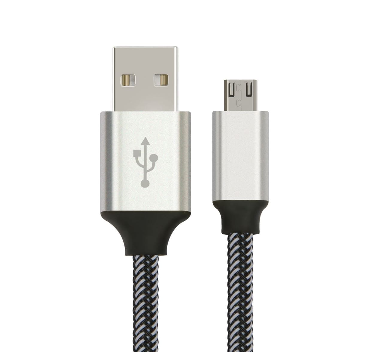 Astrotek 2m Micro USB Data Sync Charger Cable Cord Silver White Color for Samsung HTC Motorola Nokia Kndle Android Phone Tablet Devices