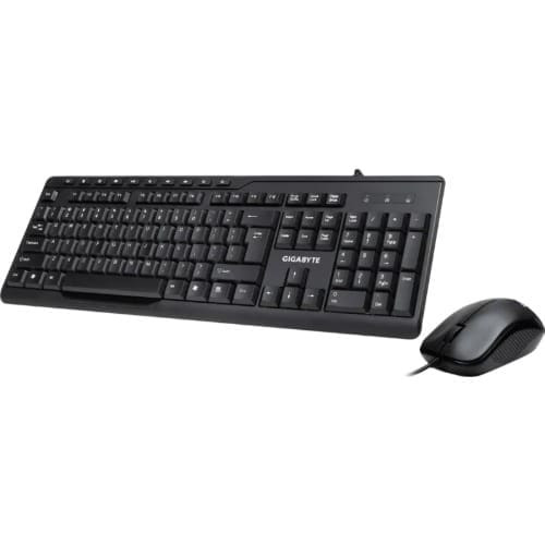 (LS) Gigabyte KM6300 USB Wired Keyboard Mouse Combo multimedia controls 1000dpi Adjustable Portable slim receiver Stylish design comfort