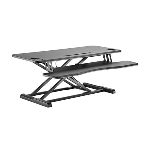 Brateck Gas Spring Sit Stand Desk Converter (950x615x110~505mm)with Keyboard Tray Deck(Standard MDF Board Surface
