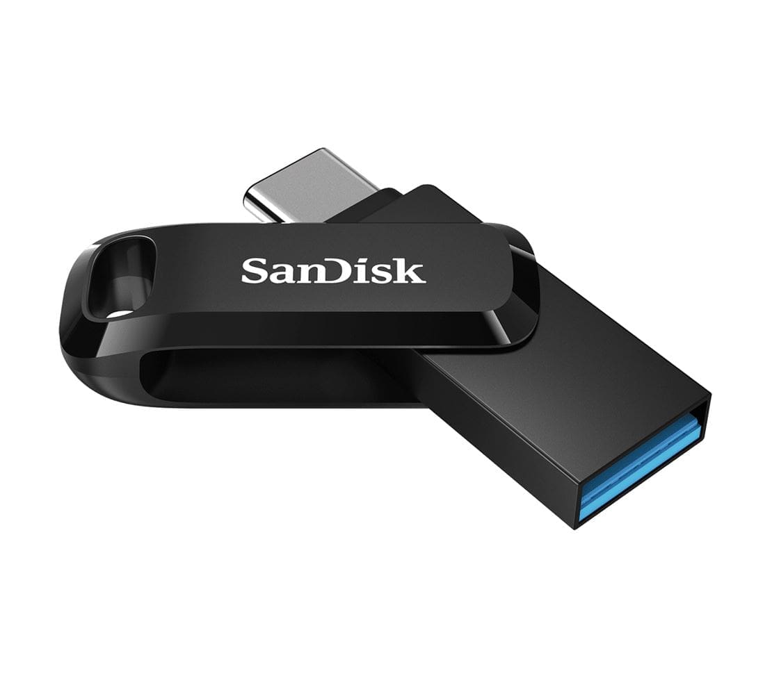 SanDisk 256GB Ultra Dual Drive Go 2-in-1 USB-C USB-A Flash Drive Memory Stick 150MB/s USB3.1 Type-C Swivel for Android Smartphones Tablets Macs PCs