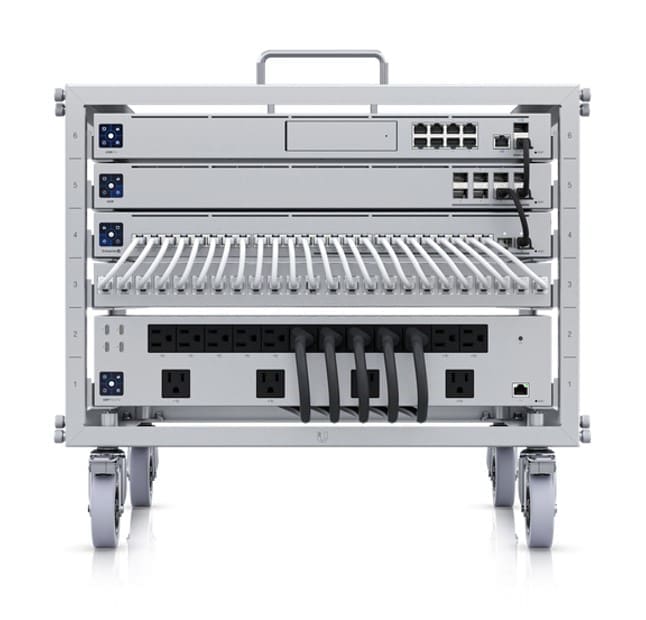 Ubiquiti Toolless Mini Rack,Compact,Stackable 6U Open-frame Rack For UniFi Rack-mount Device,Toolless AssemblyDevice Mounting,Lockable Casters