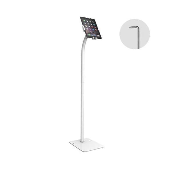Brateck Universal Anti-Theft tablet floor stand compatible with most 7.9”-11” Tablets-White 220x300x1238mm Anti-Theft Locking Screw