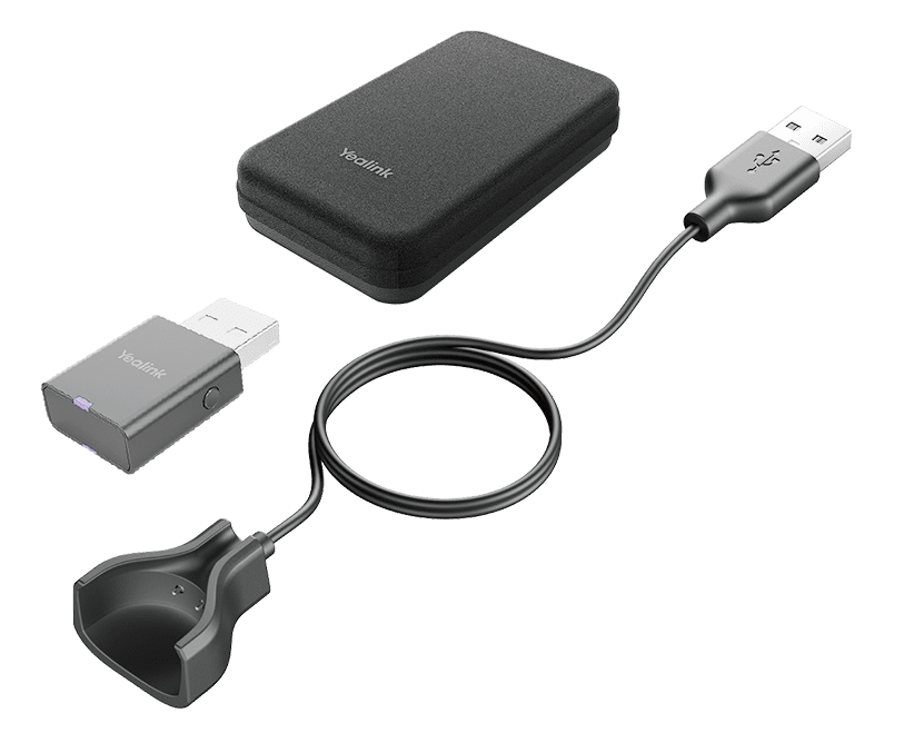 Yealink Portable Accessory Kit for WH63/67, Carry Case, Charging Cable, WDD60 DECT Dongle, Make DECT Headset Your Hybrid Work Booster