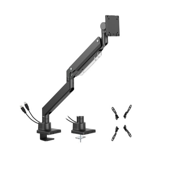 Brateck LDT80-C012UC Super Heavy-Duty Gas Spring Monitor Arm with USB-A and USB-C Ports For most 17"~57" Monitors, Matte Black(LS)