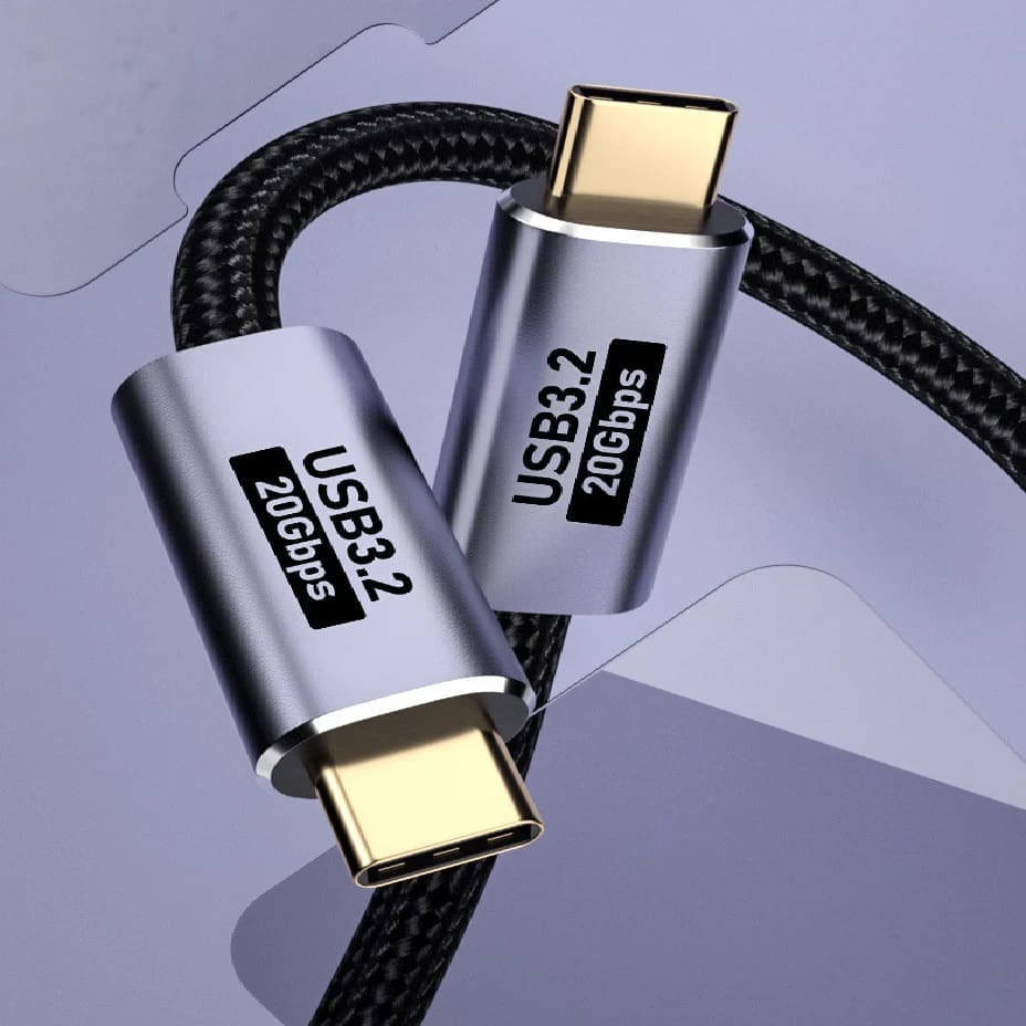 USP BoostUp Cafule Braided USB-C to USB-C (3.2 Gen2) Charge Video Cable (1.5M) -Black,5A/100W PD,20Gbps,8K/60Hz,USB-C Compatibility,5 Years Warranty