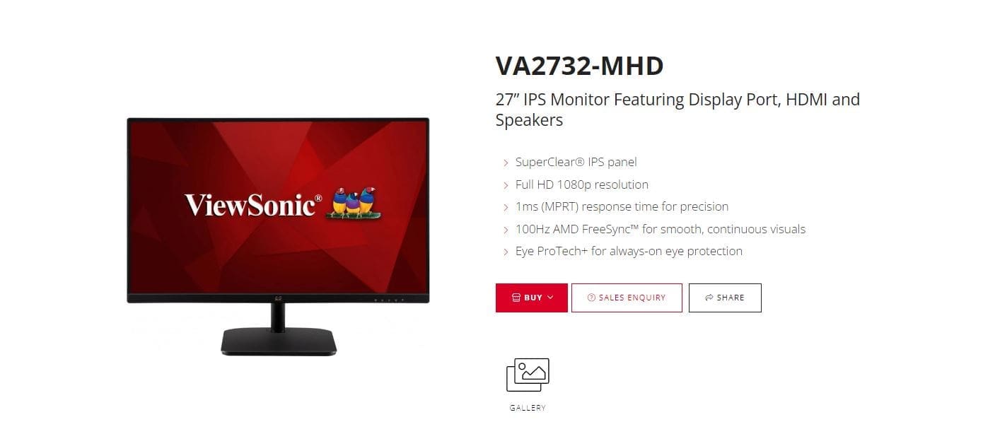 ViewSonic 27” Super Clear IPS, 4ms 100hz, Ultra Slim, FHD 1920 x 1080, DP,HDMI,VGA,2x Speakers,VESA 100. Office Business Monitor (LS),3YARW