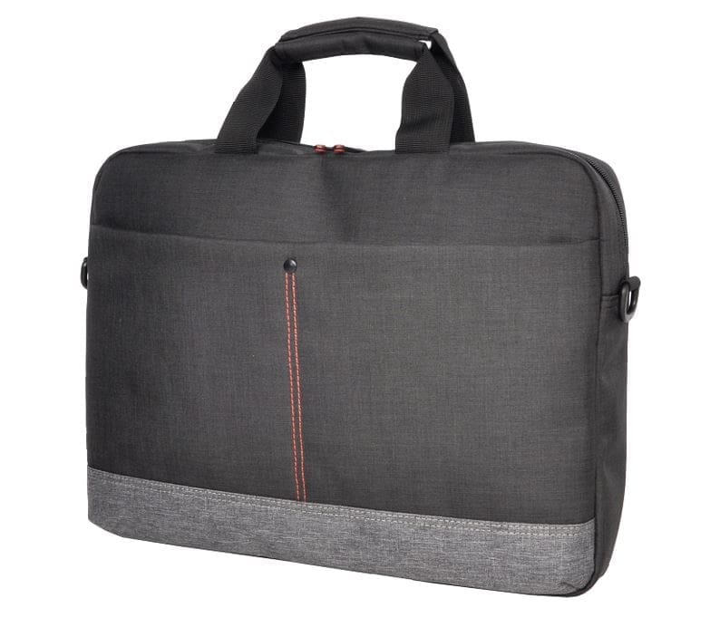 Oxhorn Notebook Bag Carry Case Nylon Fabric Top Load Zip Closure Padded Compartment Shoulder Strap Black + Grey for Laptop 10" 13.3" 14" 15.6" 16"