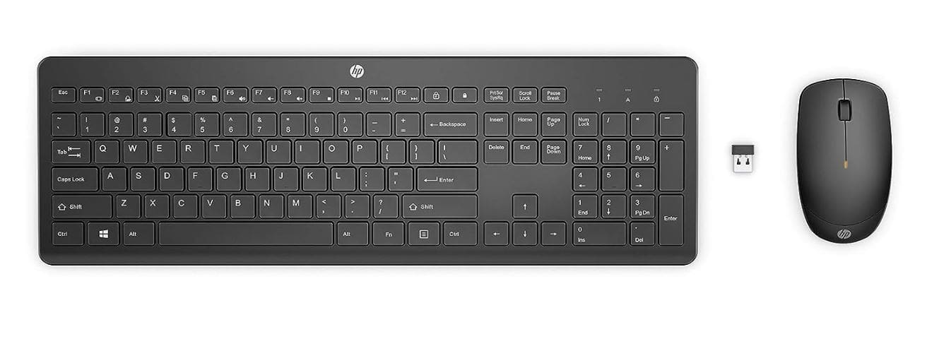 HP 230 USB Wireless Keyboard Mouse Combo 2.4GHz 12 function keys Chiclet Comfortable Low Noise 1600DPI Mouse Light Weight Long Battery Life