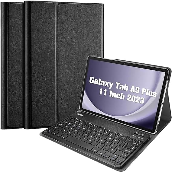 USP Samsung Galaxy Tab A9+ (11") Keyboard With Case Black - Ultra-Slim, Lightweight, Auto Wake/Sleep Function, PU Leather,3 Years Warranty