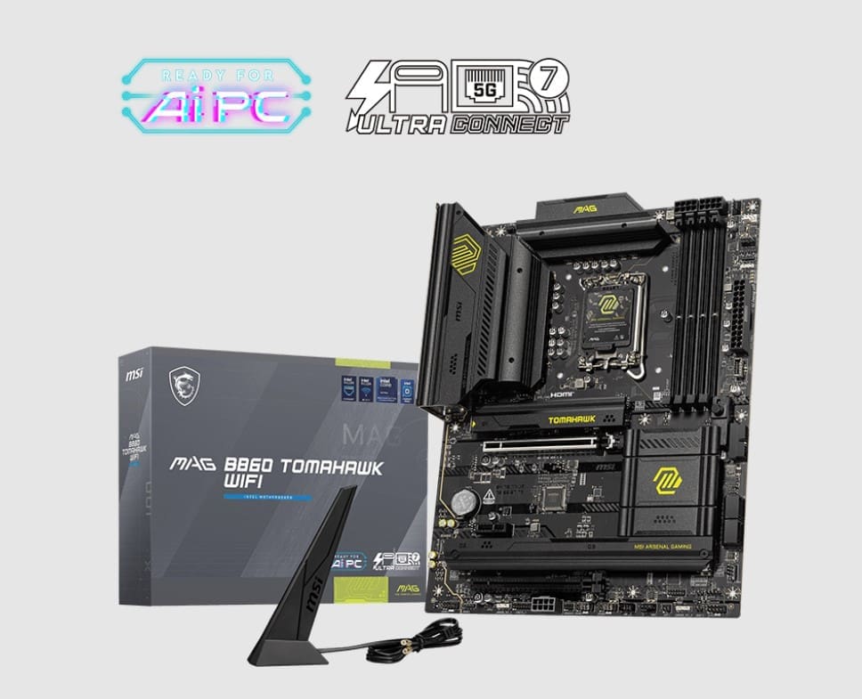 MSI MAG B860 TOMAHAWK WIFI, INTEL B860, 4x DDR5 256GB, 1x HDMI, 2x PCI-E x16 slot, 1x PCI-E x1, 3x M.2, 4x SATA 6G, 8x USB 2.0. Intel® Killer™ BE1750