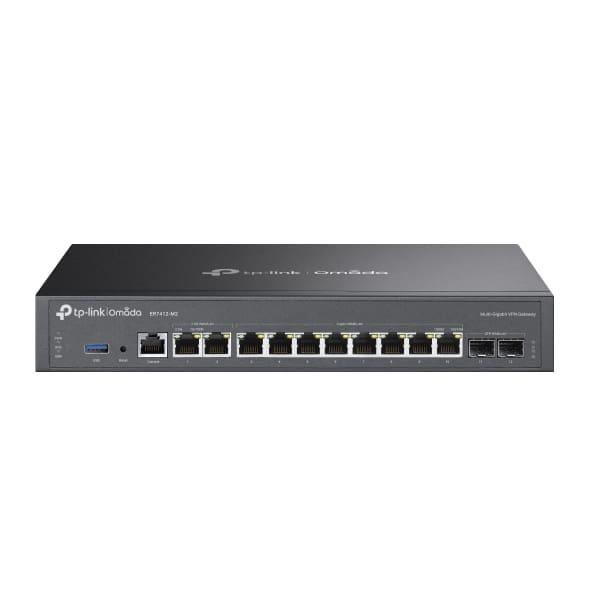 TP-Link ER7412-M2 Omada Multi-Gigabit VPN Router, Quad-core CPU, 2x2.5Gbps RJ45, 10x Gigabit WLAN/LAN Ports(2x SFP), 1x USB3.0, MultiWAN Load Balance