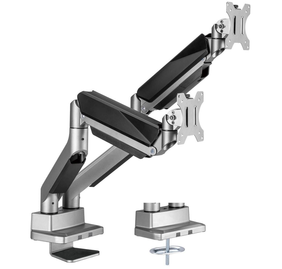 mbeat® activiva Heavy Duty Dual Monitor Screen Gas Spring Monitor Arm Support:For monitors 17”-35’’, each up to15kg. Integrated 180° Rotation (LS)