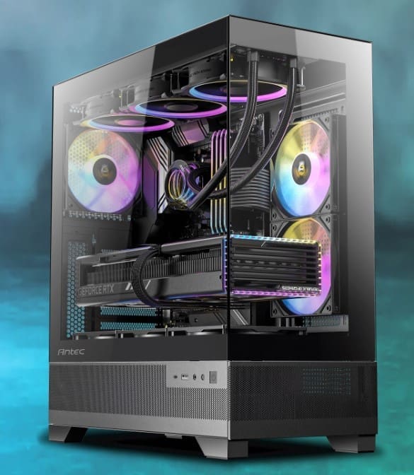 Antec CX700 ARGB - Black, Mid Tower, ATX/Micro-ATX/ITX, 270° Tempered Glass, USB-C, 3× ARGB PWM Fans, 360mm Radiator, 1Yr Wty