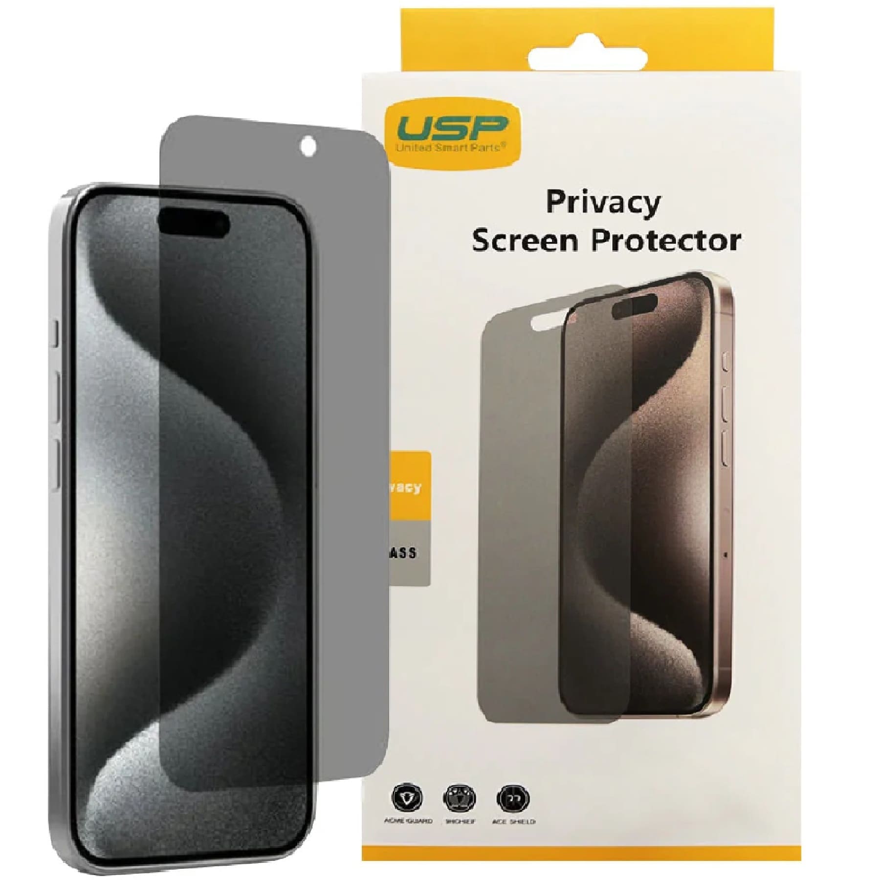 USP Apple iPhone 17 Pro / iPhone 17 / iPhone 16 Pro (6.3") Privacy Screen Protector - Privacy Protection, Scratch Resistant,5 Years Warranty