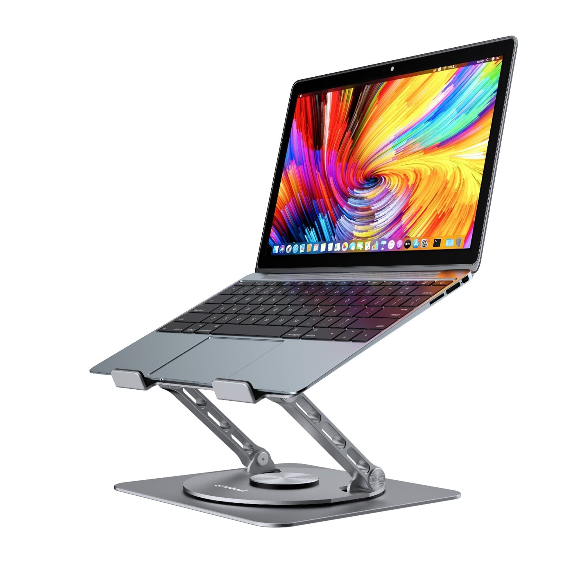mbeatĀ® Stage S7 Rotating and Height-Adjustable Laptop Stand - Space Grey Material: Aluminium alloy Package Weight: 1.07kg
