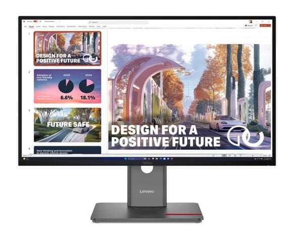 LENOVO ThinkVision P27QD-40 27" QHD Monitor IPS 2560x1440 16:9 Height Adjustable Tilt Swivel Pivot Daisy Chain 140W PD DP HDMI USB-C Hub LAN VESA