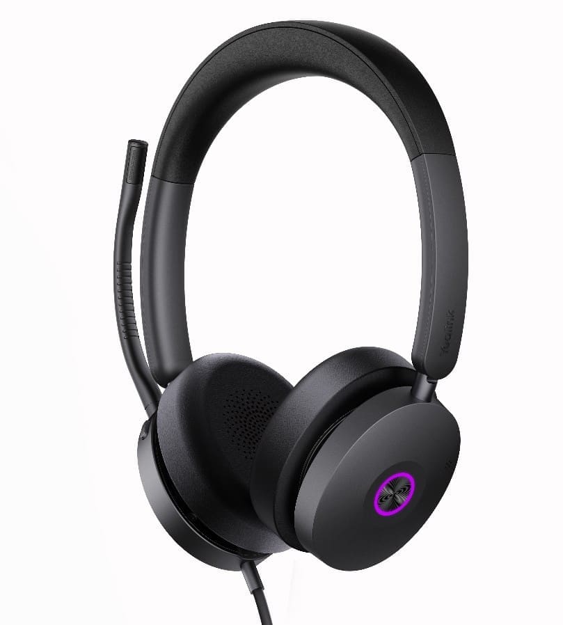 Yealink UH48 UC USB Wired Headset Hybrid Active Noise Cancellation, Four-Microphone Noise-canceling Technology, Swift Plug Play All-Day Comfort
