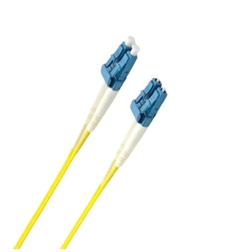 8ware 20m LC-LC OS2 Single Mode Dual-Core Fibre / Fiber Optic Cable UPC Duplex Armoured Low Smoke Zero Halogen (LSZH) Jacket Yellow