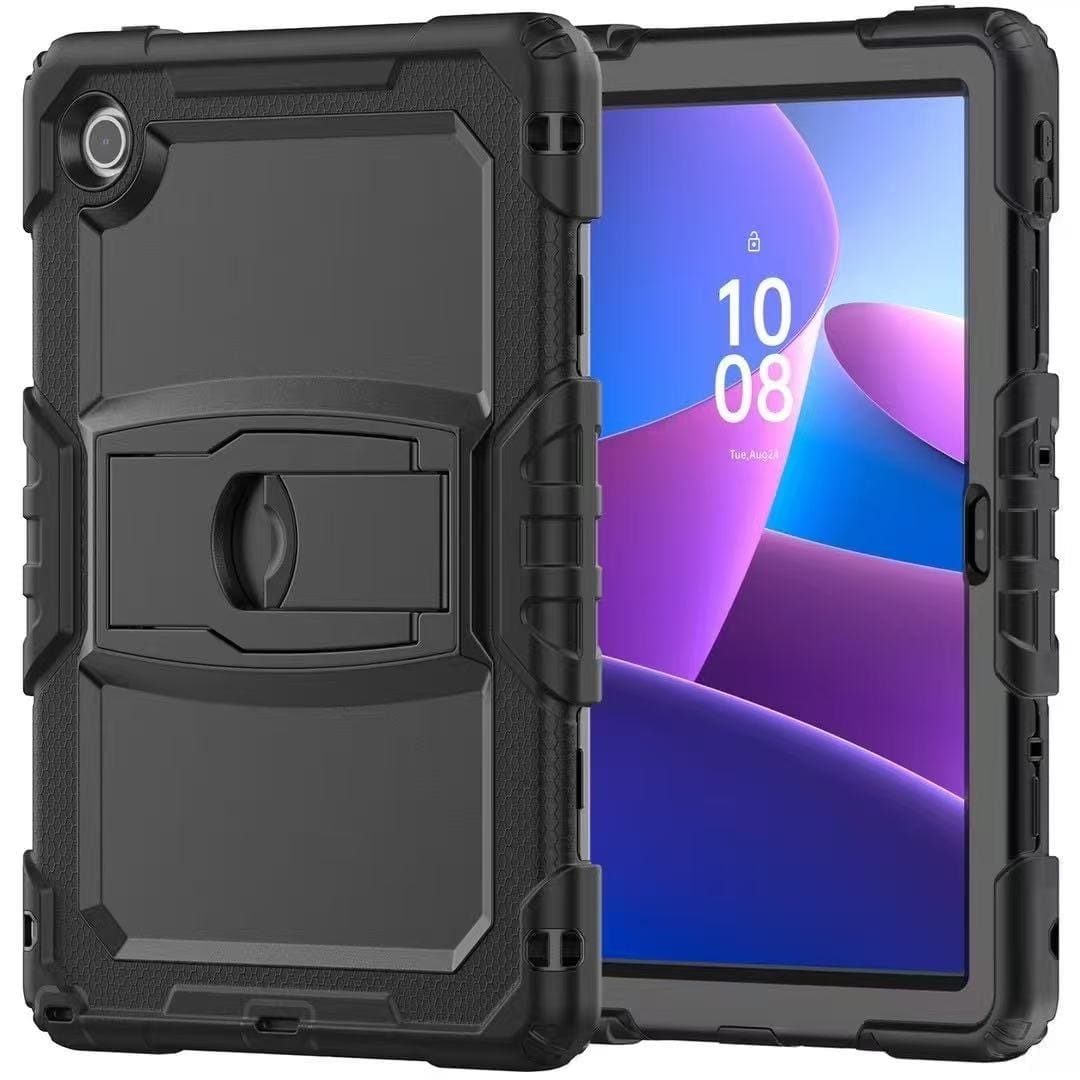 USP Rugged Lenovo Tab 10.1" Case Black - Built-in-Kickstand, Hand Shoulder Strap, DropProof, Shock Resistance, 5 Years Warranty