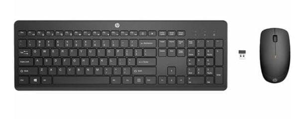 HP 235 USB Wireless Keyboard Mouse Combo Reduced-sized Low-Profile Quiet Keys Easy Cleaning Plug Play for Notebook Desktop PC MAC