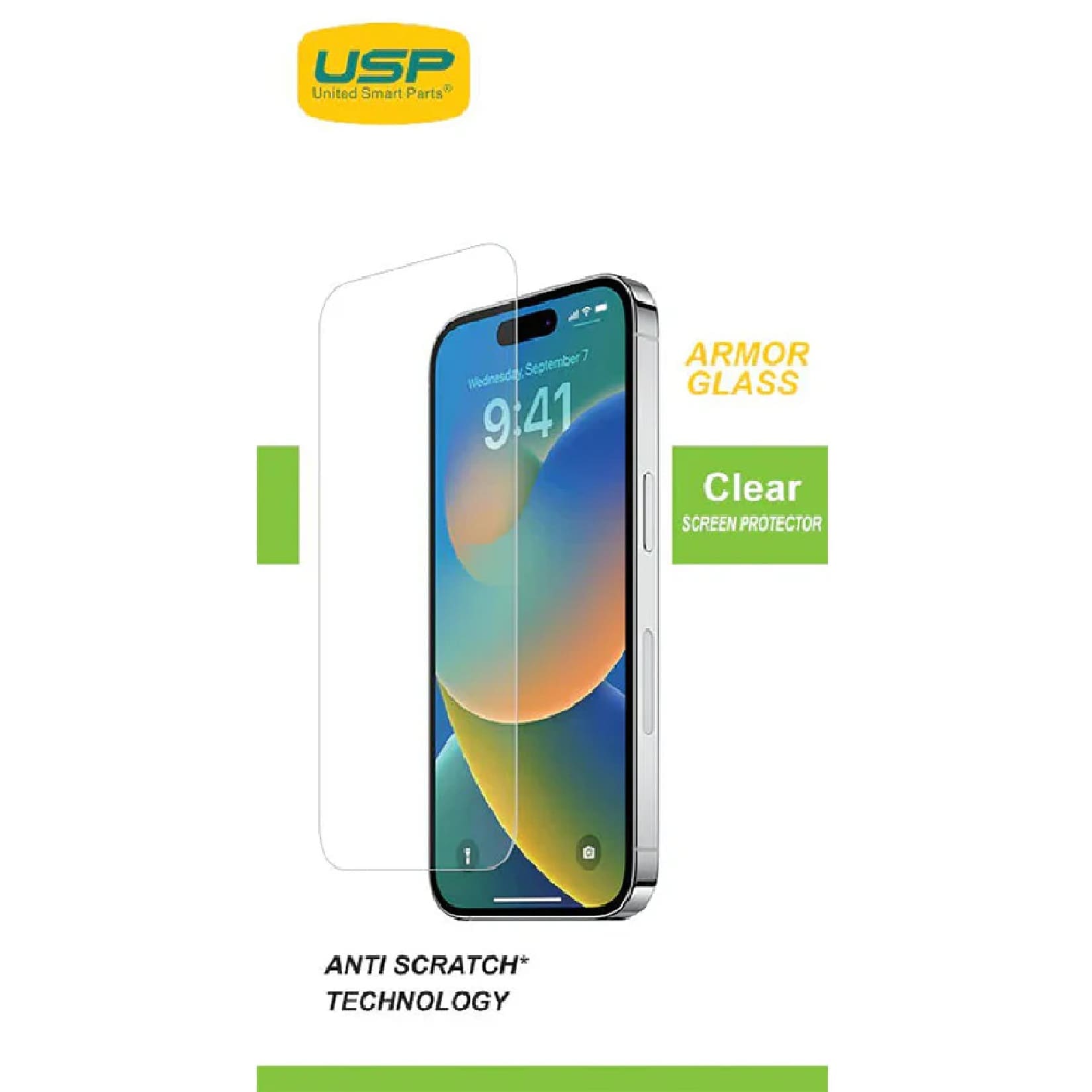 USP Apple iPhone 17 Pro / iPhone 17 / iPhone 16 Pro (6.3") Armor Glass Full Cover Tempered Glass Screen Protector - 9H Hardness,5 Years Warranty
