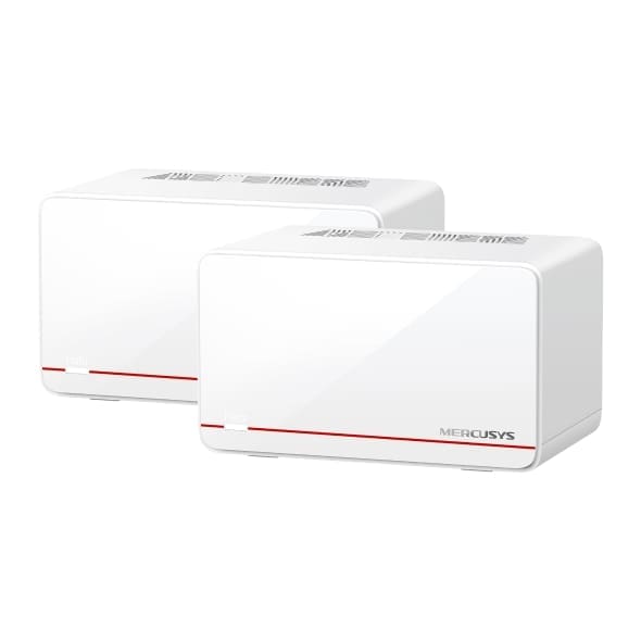 Mercusys Halo H37BE(2-pack) BE6500 Whole Home Mesh Wi-Fi 7 System, 688 Mbps at 2.4 GHz, 5760 Mbps at 5 GHz,, MLO, 4096-QAM, OFDMA, EHT160 on 5GHz