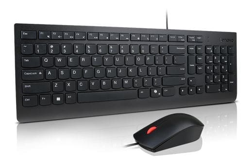 LENOVO Universal Wired USB Keyboard Mouse Combo Adjustable Tilt Leg Spill Resistant Copilot Keyboard 1600 DPI Optical Sensor Mouse Plug Play 1.8m