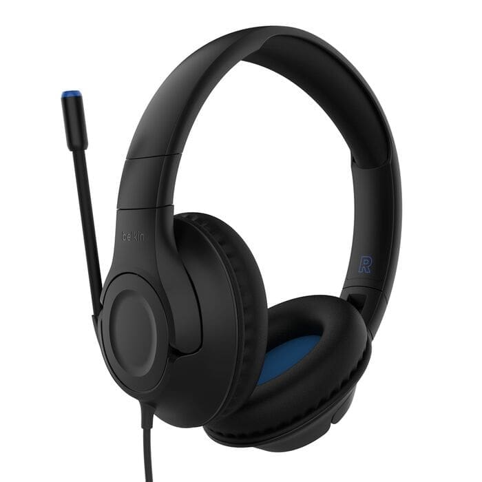 Belkin SoundForm Inspire USB-C Wired Over-Ear Headset for Kids - Black (AUD007fqBK), 85dB Volume Cap,40mm Drivers,Built-in Microphone,2 Years Warranty