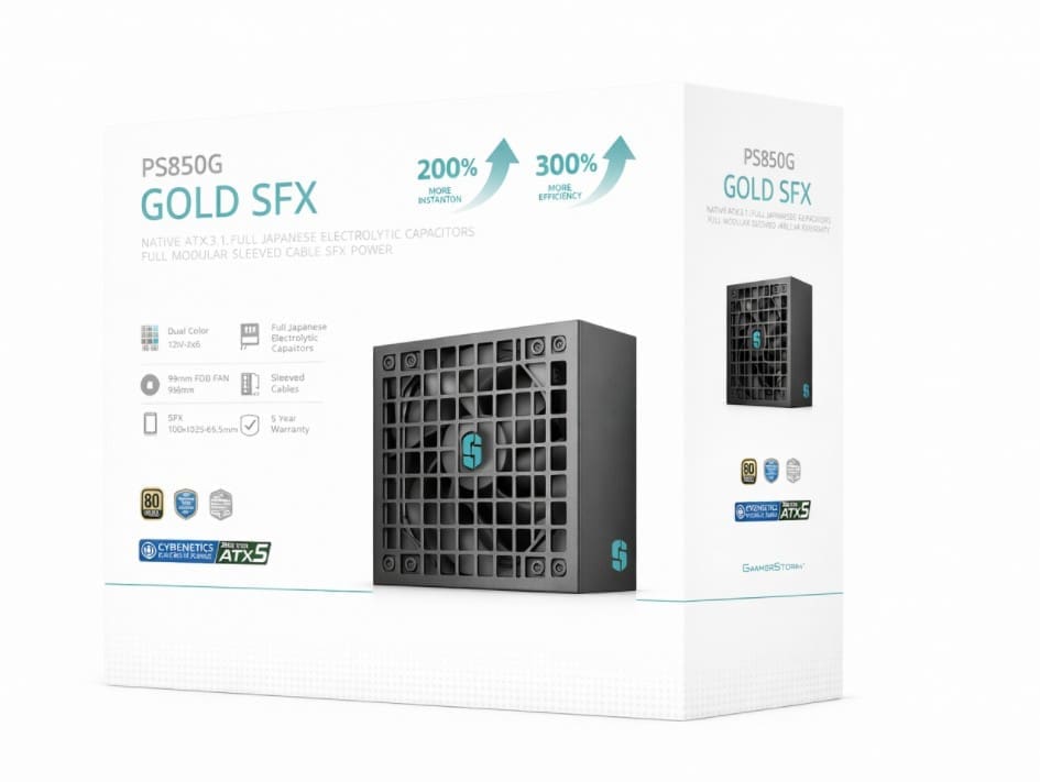 DeepCool PS850G 850W Gamer Storm SFX ,Full Japanese Electrolytic Capacitors, Cybenetics Platinum /PPLP Gold, Fluid Dynamic Bearing
