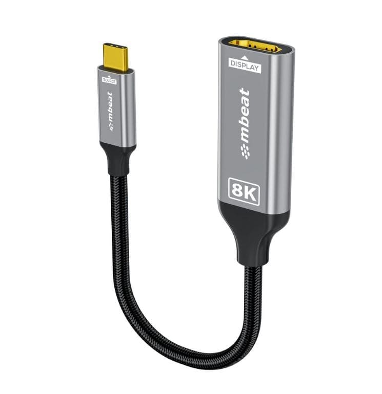 mbeatĀ® Tough Link 8K USB-C to HDMI Adapter - Space Grey Up to 48Gbps (HDMI 2.1) Up to 8K (7680 x 4320) @60Hz