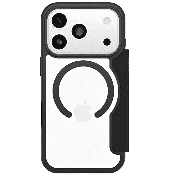 OtterBox React Folio MagSafe Apple New iPhone Pro Max 2026 / iPhone 17 Pro Max (6.9") Case Black Crystal (Clear/Black) - (77-98589),7 Years Warranty