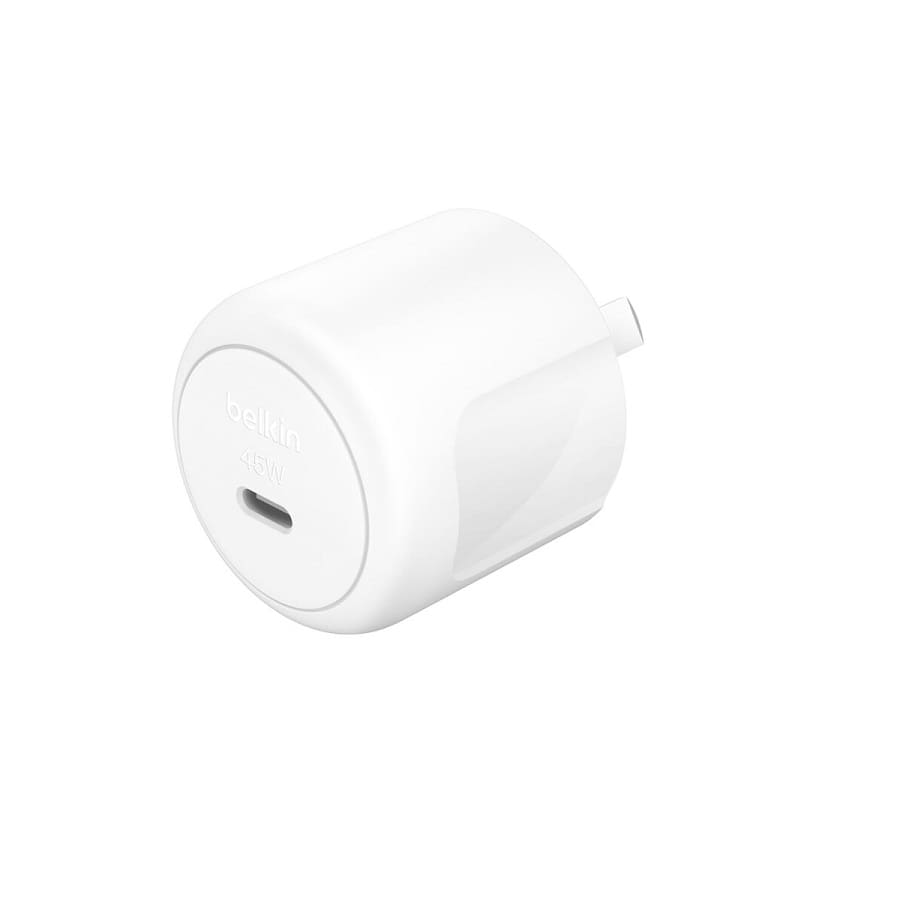Belkin BoostCharge Compact 45W USB-C (PD 3.1) Wall Charger - White (WCA013auWH), Best for iPhone Samsung, $2500 CEW, 2 Years Warranty