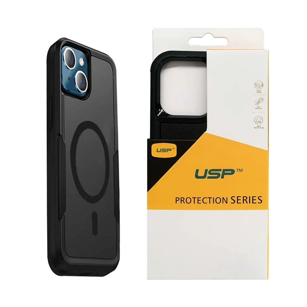USP Rugged Apple iPhone 16 Pro Max (6.9") Armor Light Case with MagSafe Black - Built-in magnets, Drop Protection, Raised Edges, 5 Years Warranty