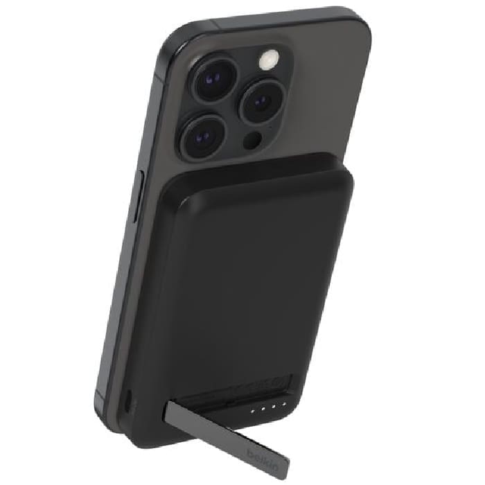 Belkin BoostCharge Pro Magnetic 5K Power Bank w/ Qi2(15W)+USB-C Cable(1M))+Integrated Kickstand - Black(BPD006btBK),1xUSB-C,$2500 CEW,2 Years Warranty