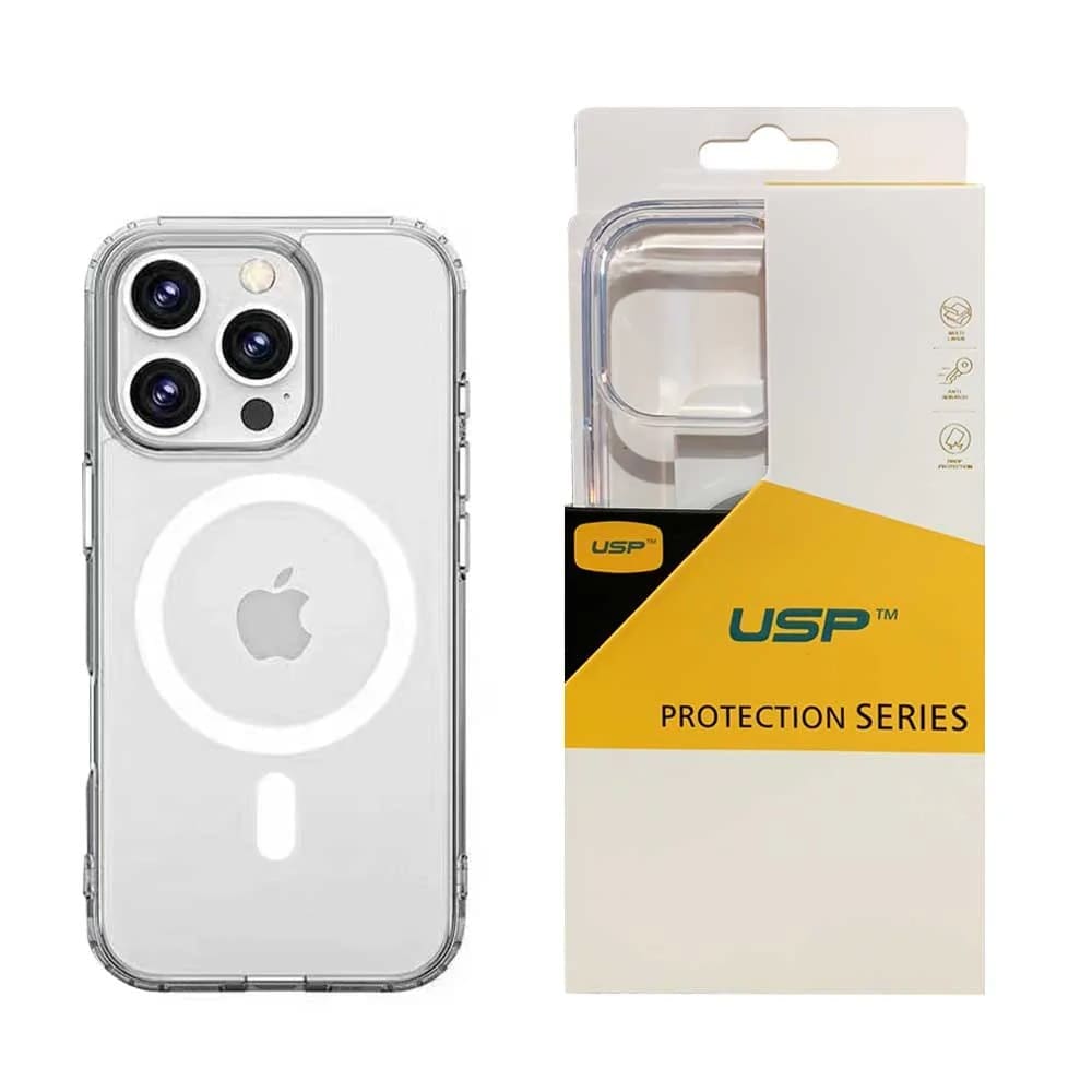 USP Apple iPhone 17 Pro Max (6.9") Clear Rock Shockproof Case with MagSafe - Ultra-thin, Lightweight, Non-slip, Crystal Clear, 5 Years Warranty
