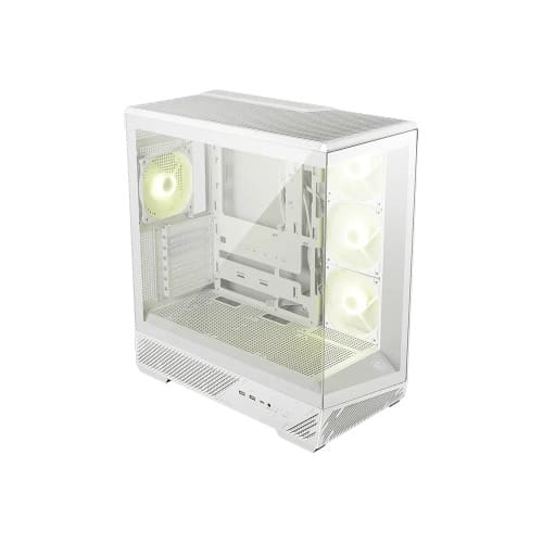 MSI MAG PANO 130R PZ -WHITE – ATX/mATX/ITX, 400mm GPU, 165mm CPU, 7 slots, 6×120mm, 360 rad top/side, 2×USB-A, 1×USB-C 20Gbps, 460×232×490mm, 8.37kg