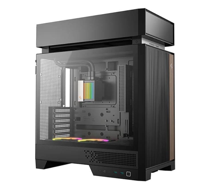 DeepCool CL6600 Innovative Compartmentalised ATX Case, Pre-installed 360mm Liquid Cooler, Up To 388mm GPUs, BTF, 7 Expansion Slots