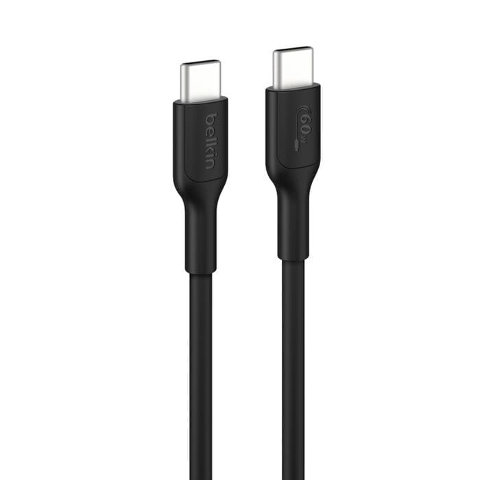 Belkin BoostCharge USB-C to USB-C Cable (1M) - Black (CAB023FQ1MBK), 3A/60W, 480Mbps, 300K+ Bends, Apple, Samsung, USB-IF Certified, 2 Years Warranty