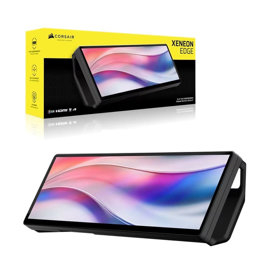 Corsair XENEON EDGE 14.5" LCD Touchscreen, 2560x720@60Hz, HDMI/USB-C, 5-point touch, magnetic mount, detachable stand, vertical/horizontal use