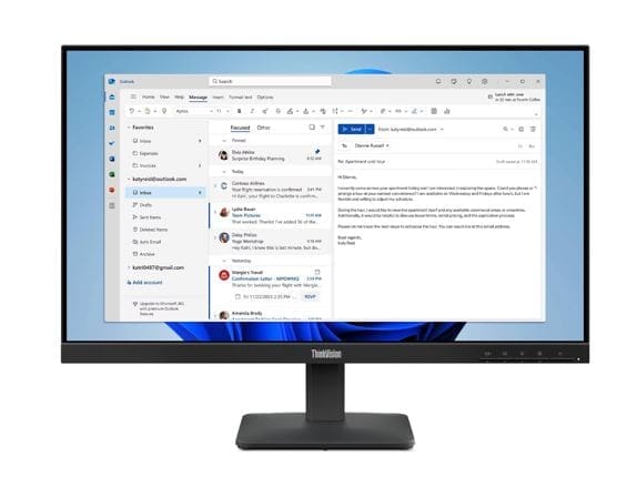 LENOVO ThinkVision S24-4E 23.8"/24" FHD IPS Monitor 1920x1080 16:9 4ms 100Hz Anti-glare Tilt VGA HDMI Tilt VESA 3yr WTY Black ~63DEKAR3AU