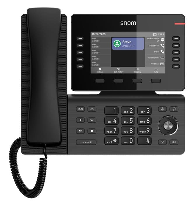 SNOM D815WB IP Phone, 5.5" IPS Color Display, 12 SIP Accounts, HD Audio, Wi-Fi Bluetooth, USB PoE, Linux