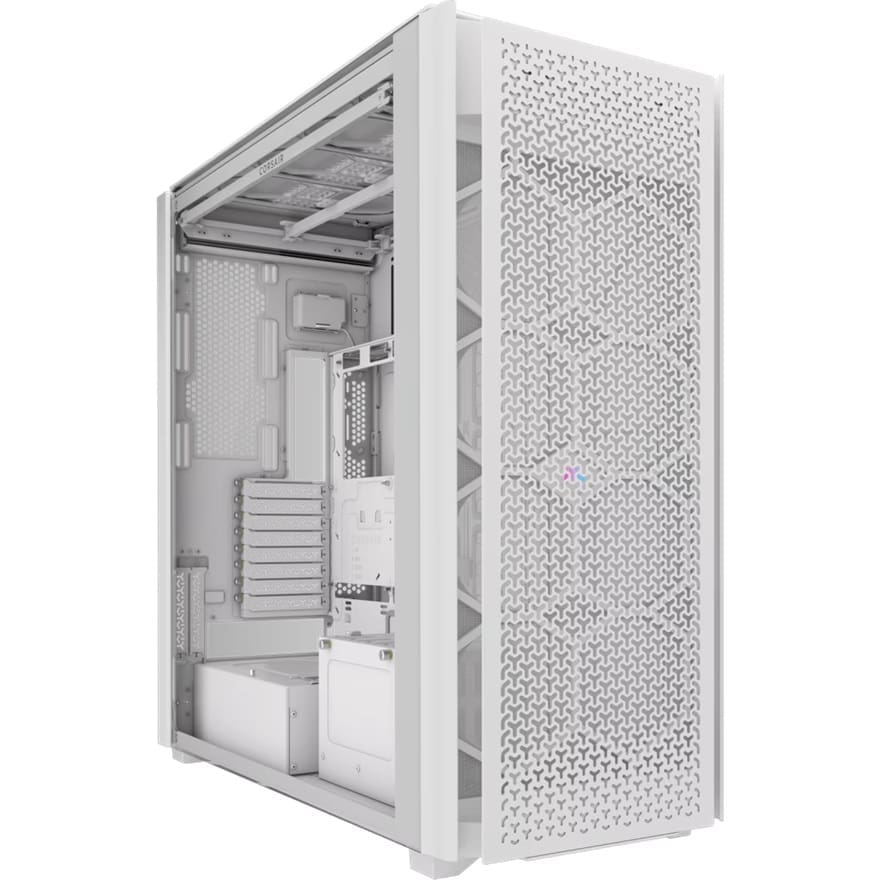Corsiar 9000D RGB AIRFLOW Super Full-Tower PC Case - WHITE, RGB, Tempered Glass, 580mm GPU, 180mm CPU, up to 480mm radiator, ATX, USB-C, 2yr wty