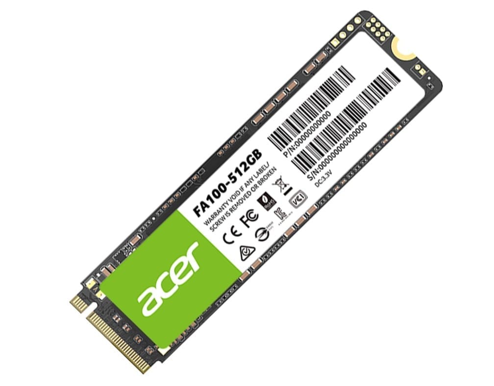 ACER FA100-512GB SSD M.2 NVMe PCIe Gen 3*4 Read speed 3300MB/ sWrite Speed 2200MB/s BL.9BWWA.119 - 5 Year Warranty