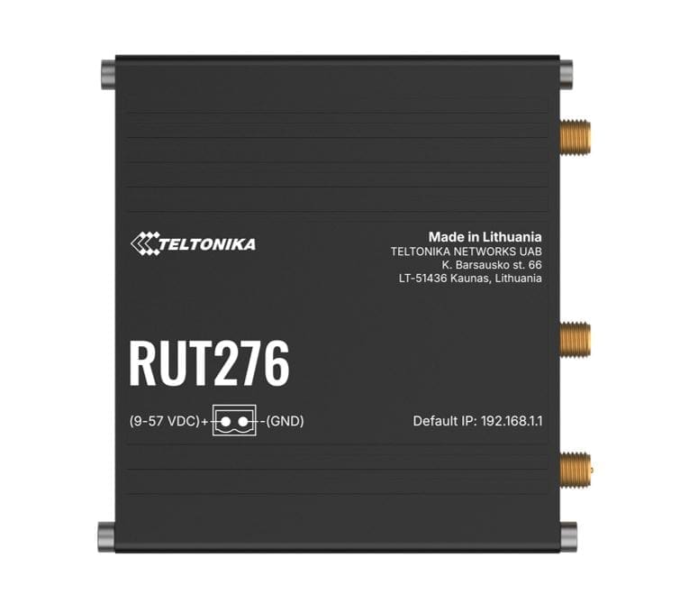 Teltonika RUT276 Compact Redcap 5G Router, Built-in RS232/RS485,2 x SIM Slots, 2 x RJ45 ports, 10/100 Mbps, PSU and Antenna not included