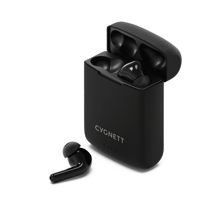 Cygnett FreePlay Solar Charging True Wireless Earbuds -Black(CY4969SOEAR) -Bluetooth 5.3 TWS,5 hours,Touch Control,Solar charging