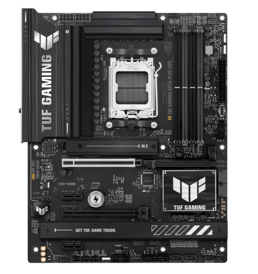 ASUS AMD TUF GAMING B850-PLUS WIFI (AM5) ATX Motherboard, DDR5 192GB, 1x PCIe 5.0 x16 slot, 3 xM.2 slots, 4x SATA, Wi-Fi 7, Realtek 2.5Gb