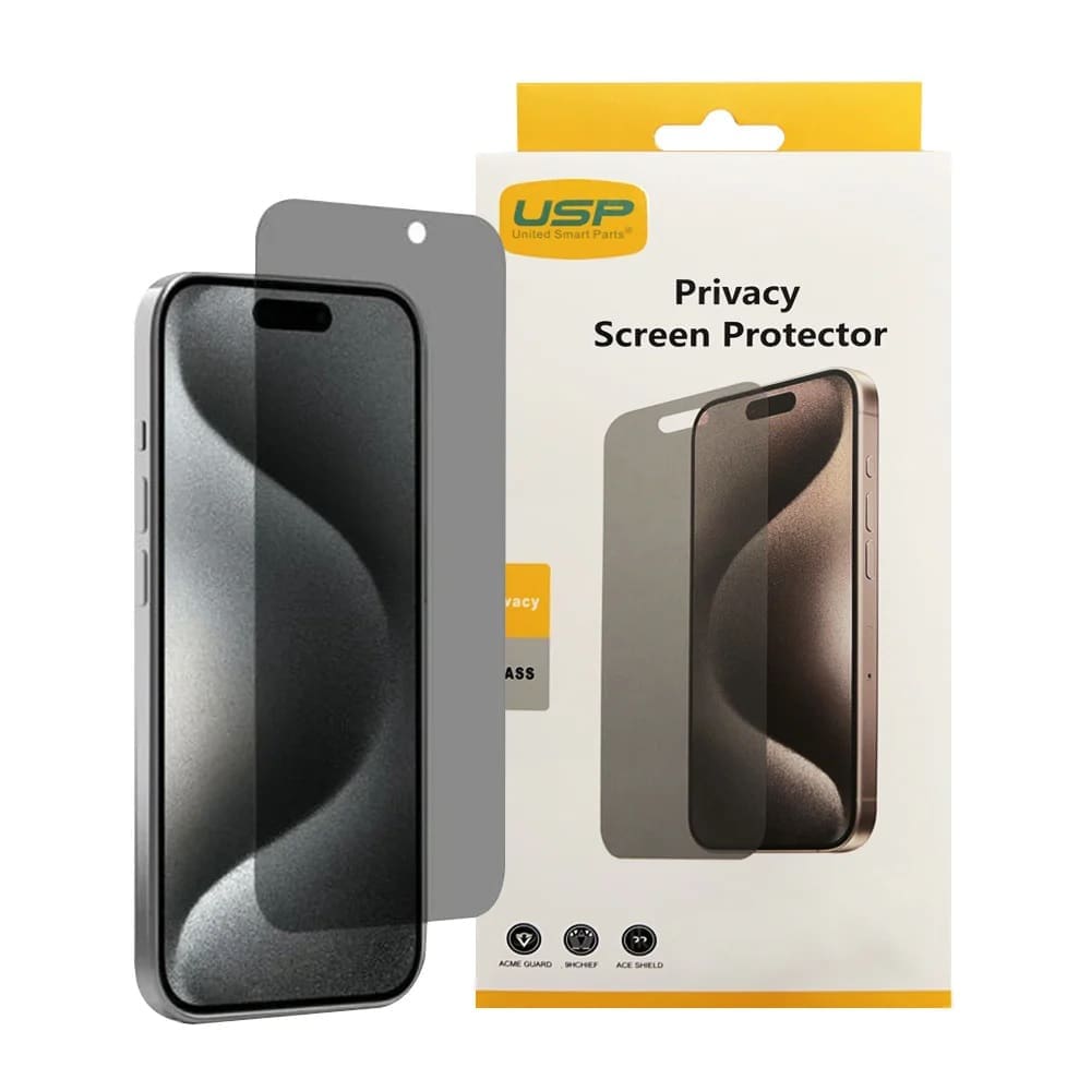 USP Apple iPhone 16 / iPhone 15 Pro / iPhone 15 (6.1") Privacy Screen Protector - Privacy Protection, Scratch Resistant, Bubble-free,5 Years Warranty