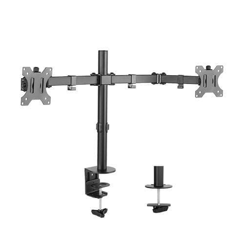 Brateck Dual Screens Economical Double Joint Articulating Steel Monitor Arm Fit Most 13’’-32’’ Monitors Up to 8kg per screen VESA 75x75/100x10(LS)>MAB